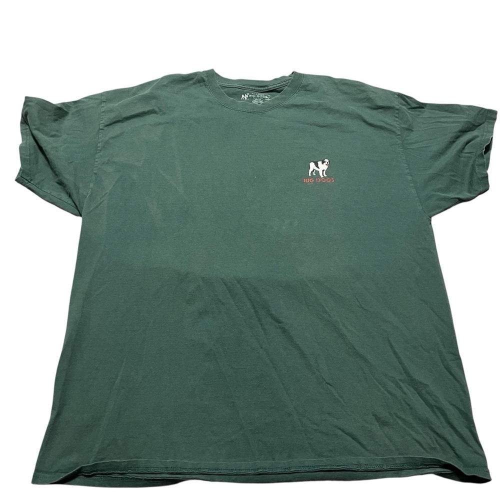 Big Dogs Forest Green Short Sleeve Tee Size 2XL Large Back Graphic 2000s Street